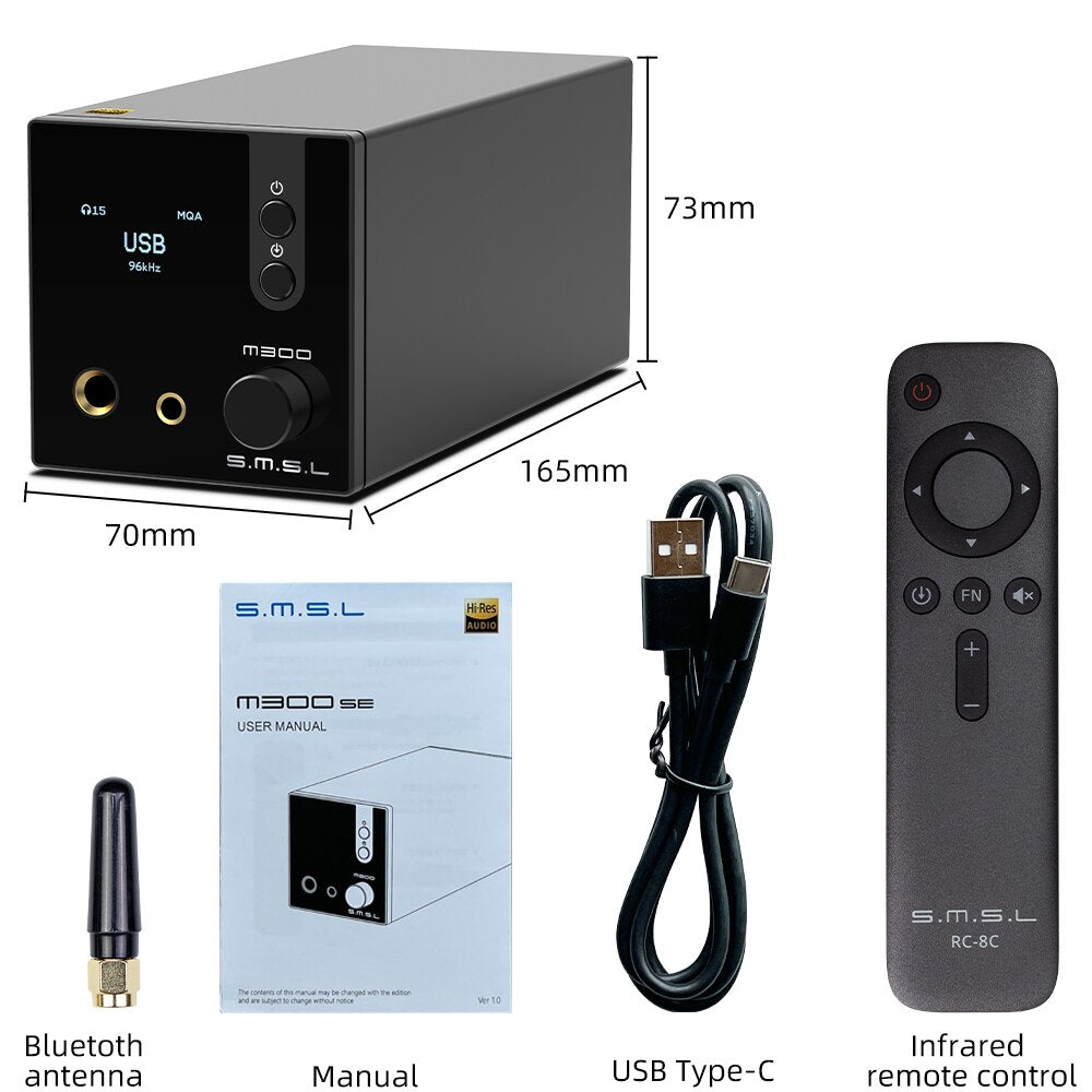 SMSL Upgraded M300SE MQA Audio DAC CS43131*2 with 6.35/4.4mm Headphone –  Hifi-express