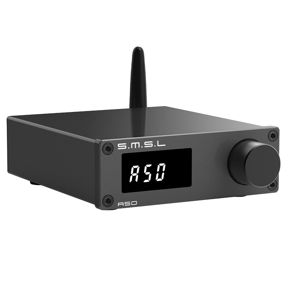 SMSL A50 Stereo Power Amplifier TPA3116 Bluetooth 5.0 100Wx2 RCA Remote Control With Passive Speaker - Hifi-express