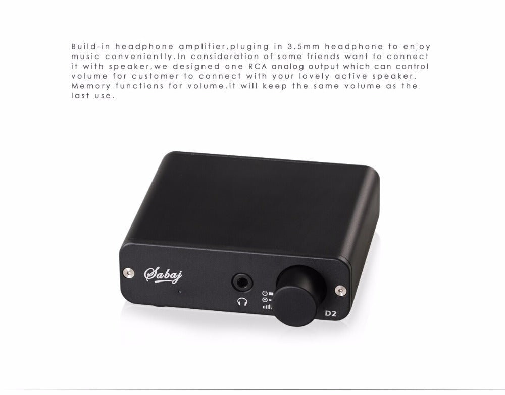 Sabaj D2 Portable Audio DAC Headphone Amp with 3.5mm Jack