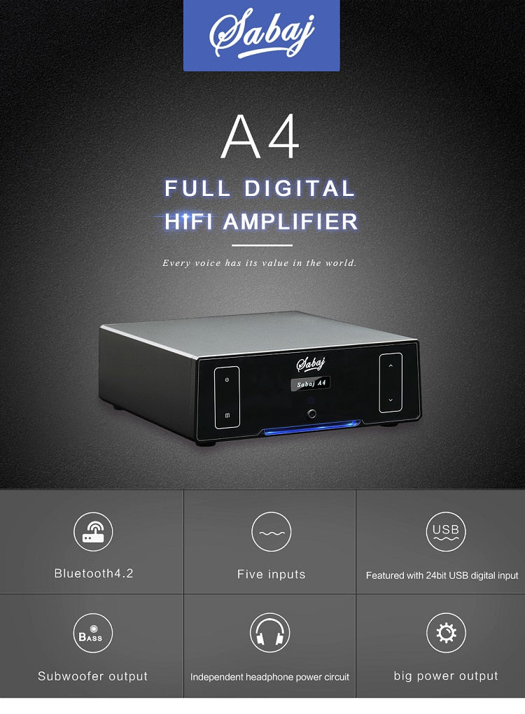 Sabaj A4 HIFI Class D Digital Amplifier Audio Stereo - Hifi-express