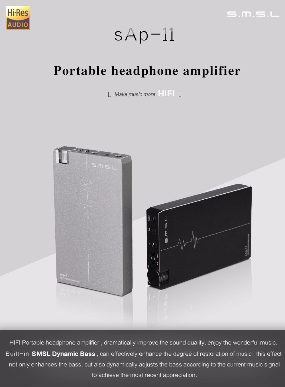 SMSL SAP-11 Hifi Headphone Amplifier Built-in High-capacity Battery - Hifi-express